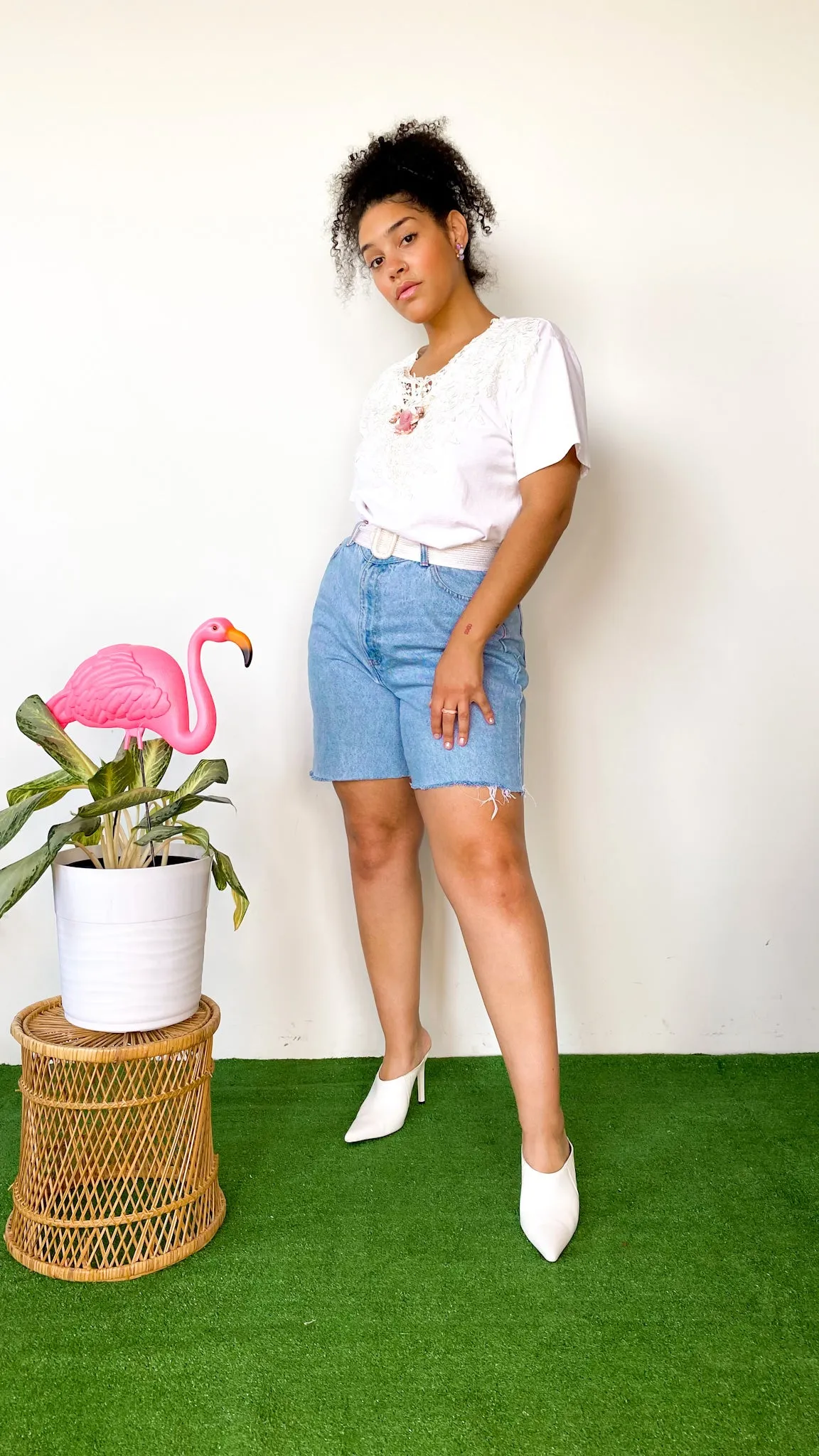 1980s Chalet Lace Top Tee, sz. XL