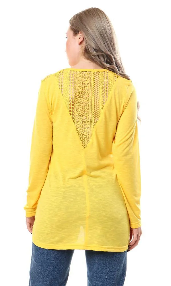 57705 Heather Comfy Top With Lace Accent - Light Grey