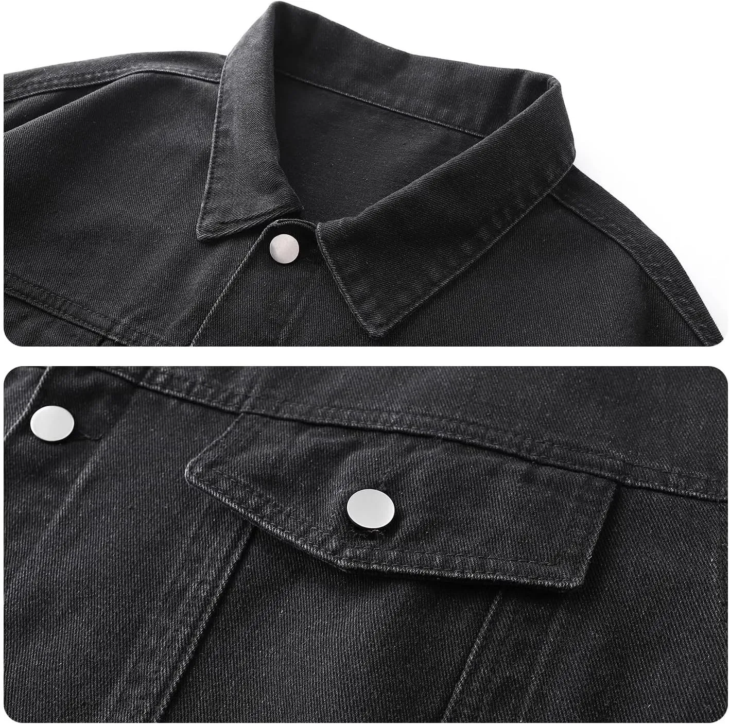 Black Workwear Denim Jacket Men's Vintage Street Coat