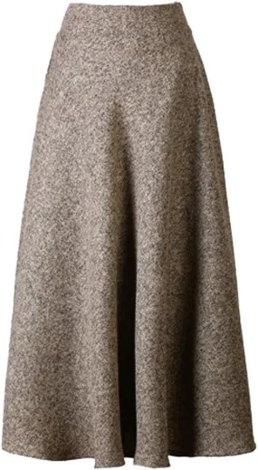 Choies Women's High Waist A-line Flared Long Skirt Winter Fall Midi Skirt