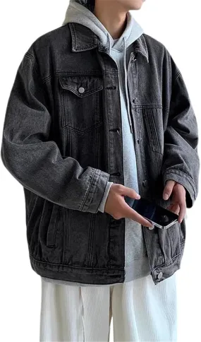 Denim Jacket Men's Vintage Workwear Loose Coat