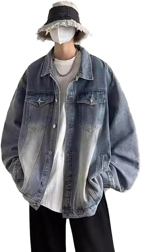 Denim Jacket Men's Vintage Workwear Loose Coat