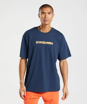 Gymshark Bubble Print Oversized T-Shirt - Navy