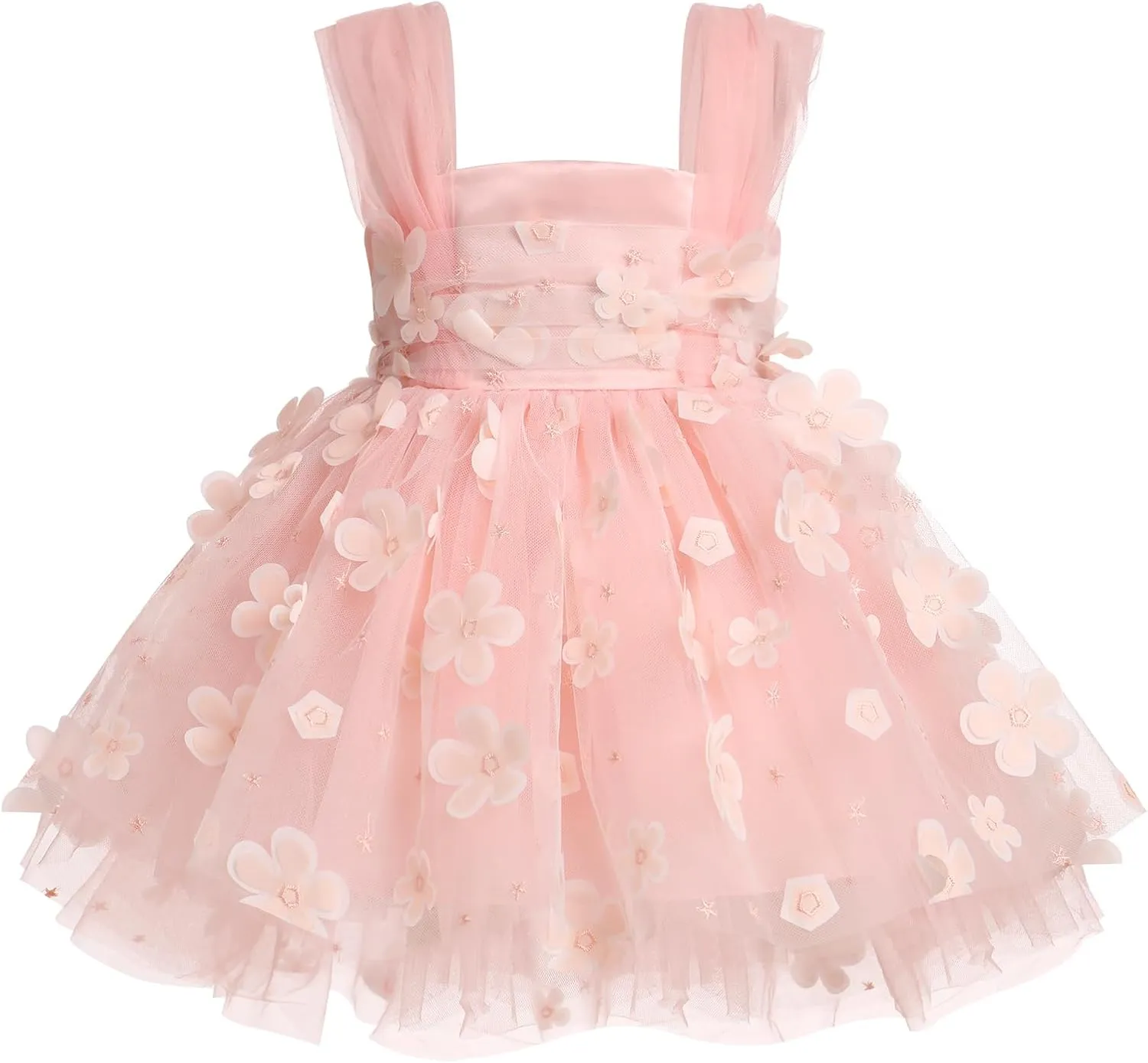 IMEKIS Toddler Girls Flower Dress High Low Tulle Formal Wedding Party Easter Dresses Birthday Cake Smash Photo Shoot