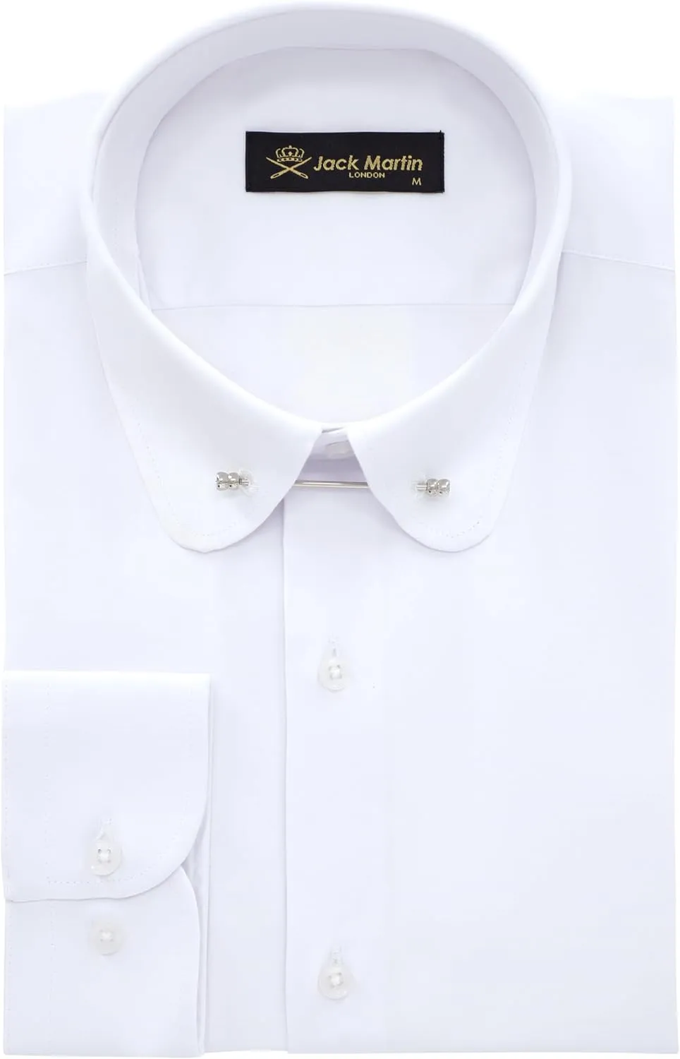 Men's Club Collar Dress Shirt with Pin Collar Bar | Long Sleeve | Button-Up Stylish Formal