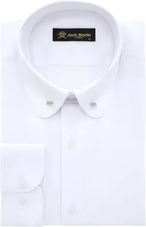 Men's Club Collar Dress Shirt with Pin Collar Bar | Long Sleeve | Button-Up Stylish Formal