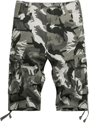 Mens Shorts Casual Big and Tall Casual Twill Cargo Shorts Cotton Drawstring Classic Stretch Hiking Tactical Shorts