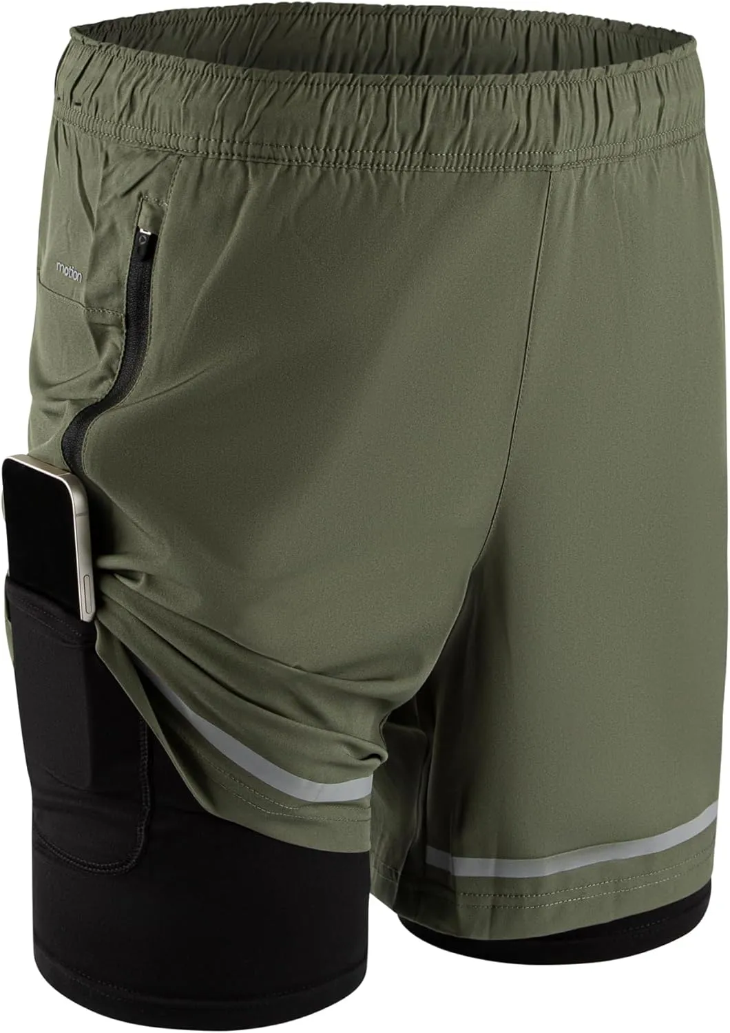 Motion Men's Athletic Shorts Quick Dry Workout Training Shorts 7" Compression Lining Sports Running Hiking Basketball Shorts