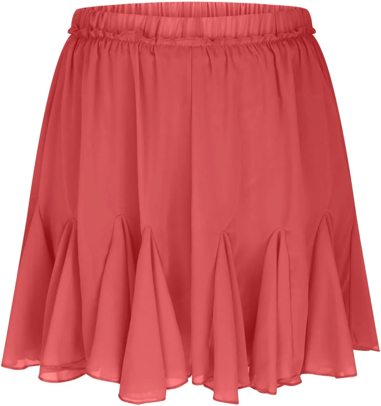 Oplxuo Women's Chiffon Flowy Shorts Casual Boho Ruffle Mini Skirts Pleated A-Line High Waist Cute Summer Trendy Skorts