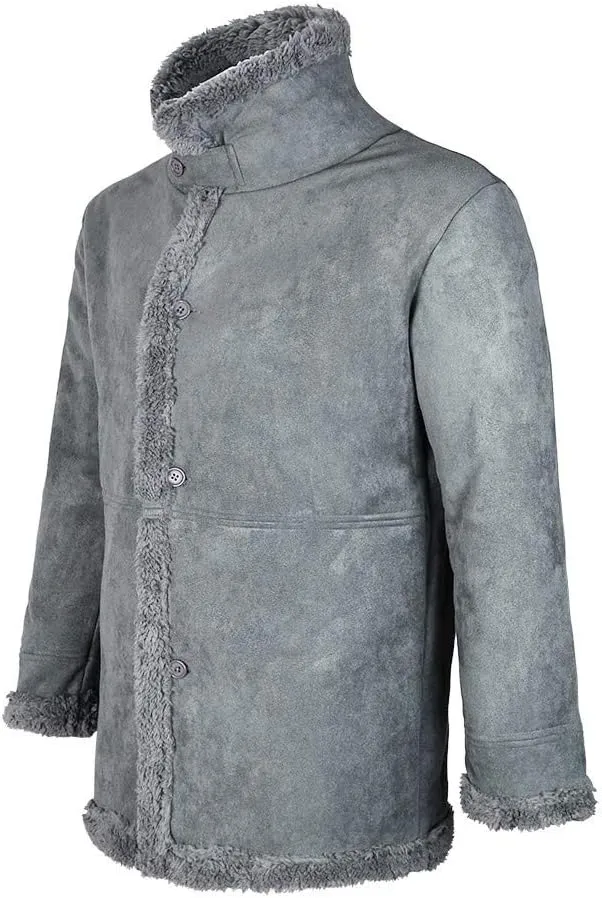 RTRDE Men's Coats Trench Coat Sherpa Fleece Lined Pea Coat Winter Warm Long Jacket Coats, M-3XL