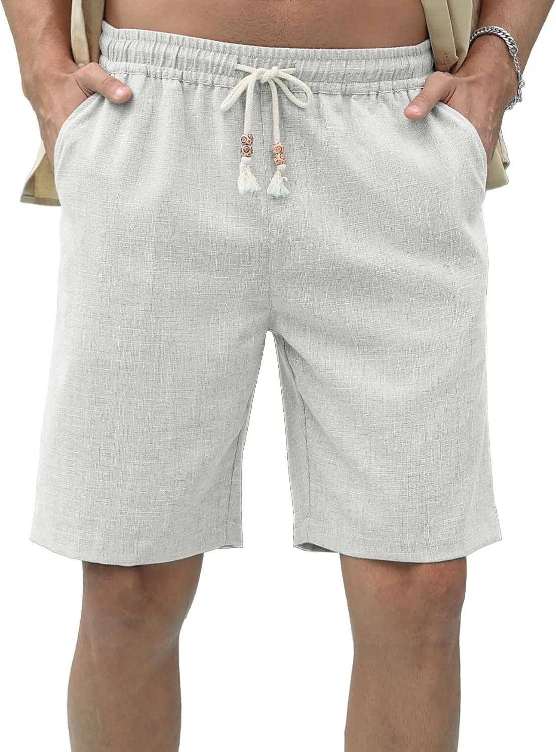 Sailwind Mens Linen Shorts Casual Drawstring Summer Beach Shorts