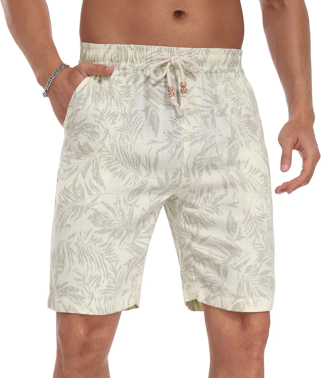 Sailwind Mens Linen Shorts Casual Drawstring Summer Beach Shorts