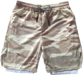 sandbank Men's 2 in 1 Sports Shorts Lightweight Running Shorts Quick Dry Workout Shorts Training Gym Shorts with Phone Pocket