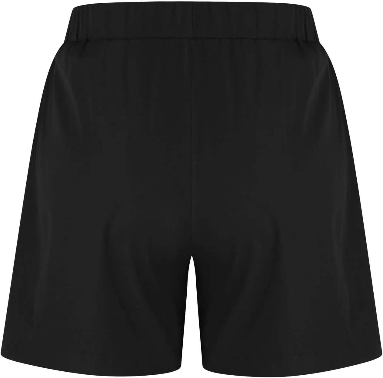 Womens Button Deco Casual Shorts Summer Casual Elastic High Waist Beach Shorts Comfy Solid Color Shorts with Pockets