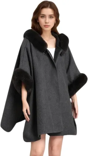 Women's Cardigan Shawl Cape Cloak Winter Warm Hoodie Cardigan Coat