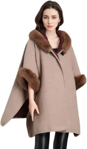 Women's Cardigan Shawl Cape Cloak Winter Warm Hoodie Cardigan Coat