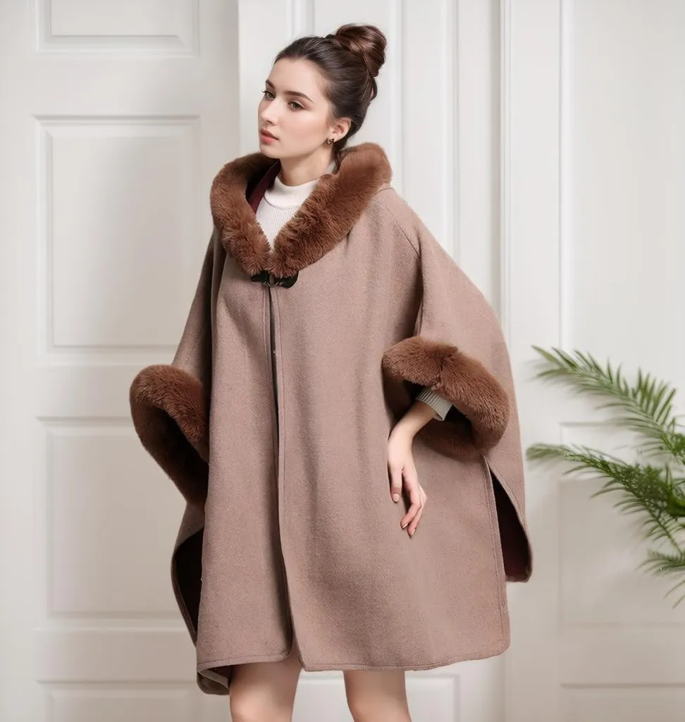 Women's Cardigan Shawl Cape Cloak Winter Warm Hoodie Cardigan Coat
