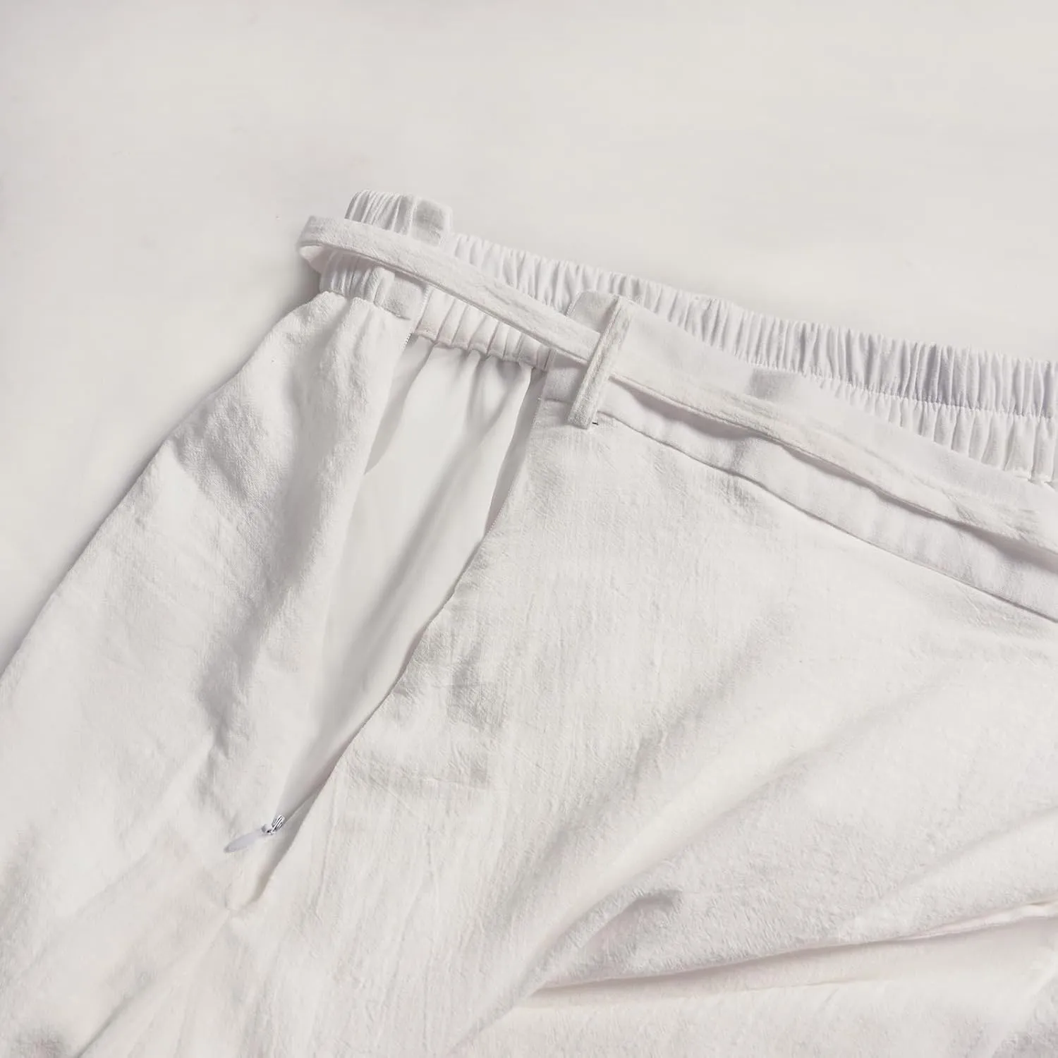 Womens Linen Skirt Elastic Waist A-Line Maxi Skirt with Pockets