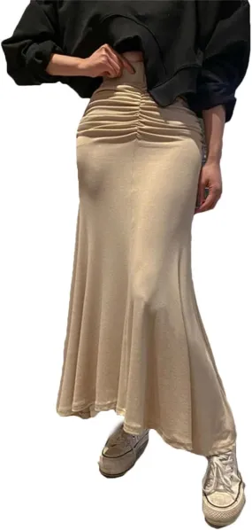 Women's Pleated Satin High Waist Skirt A-Line Casual Classic Retro Outdoor Skirt