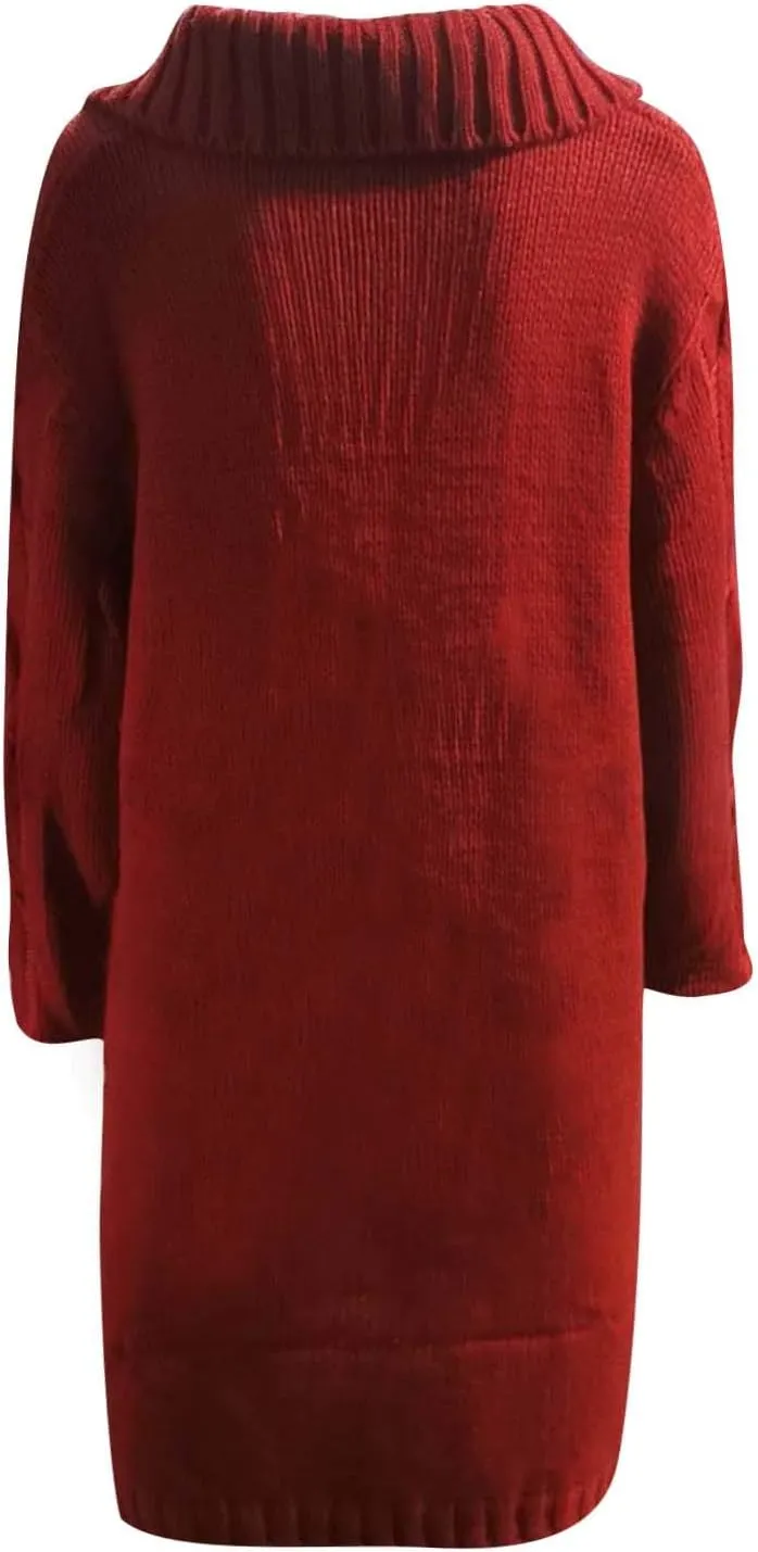Womens Rib Knit Long Jacket Hooded Button Down Sweater Cardigan for Women Chunky Thermal Leisure Sweater Jacket