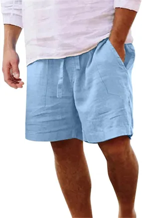 Workout Shorts for Men Sports Shorts Beach Shorts Casual Cotton Linen Shorts Men's Flat Front Shorts Shirts for