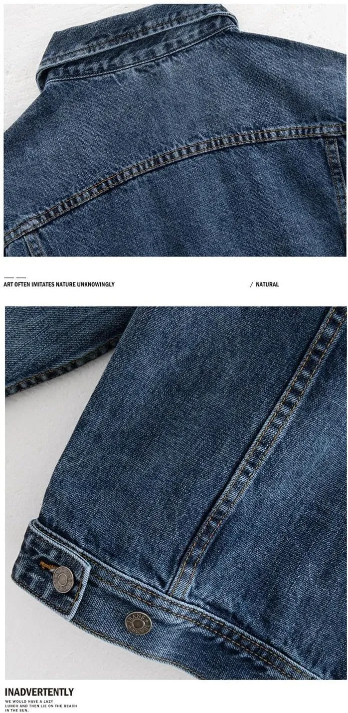 Zip Front Denim Jacket Men's Casual Workwear Coat